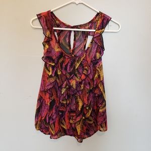 dm bm Sleeveless Ruffle Top Blouse Size Medium (M)